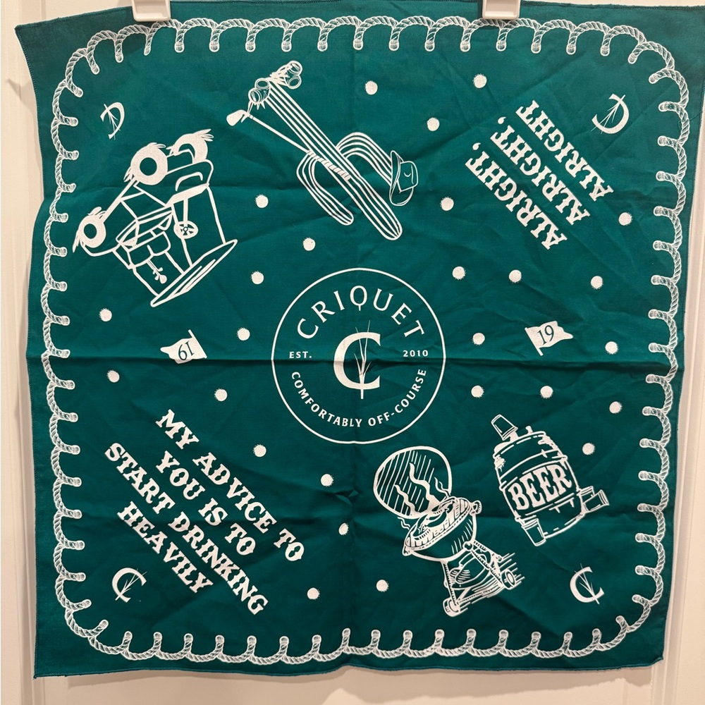 Cricket Shirts Collectors bandanna. New. 21.5x21.5